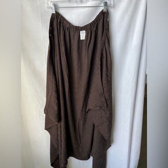 Eileen Fisher | Adjustable Waist Wrap Skirt Brown with Floral Print 3x - Picture 8 of 12